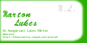 marton lukes business card